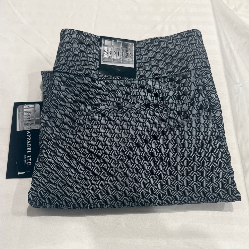 Soho Apparel Black and White Geometric Pants